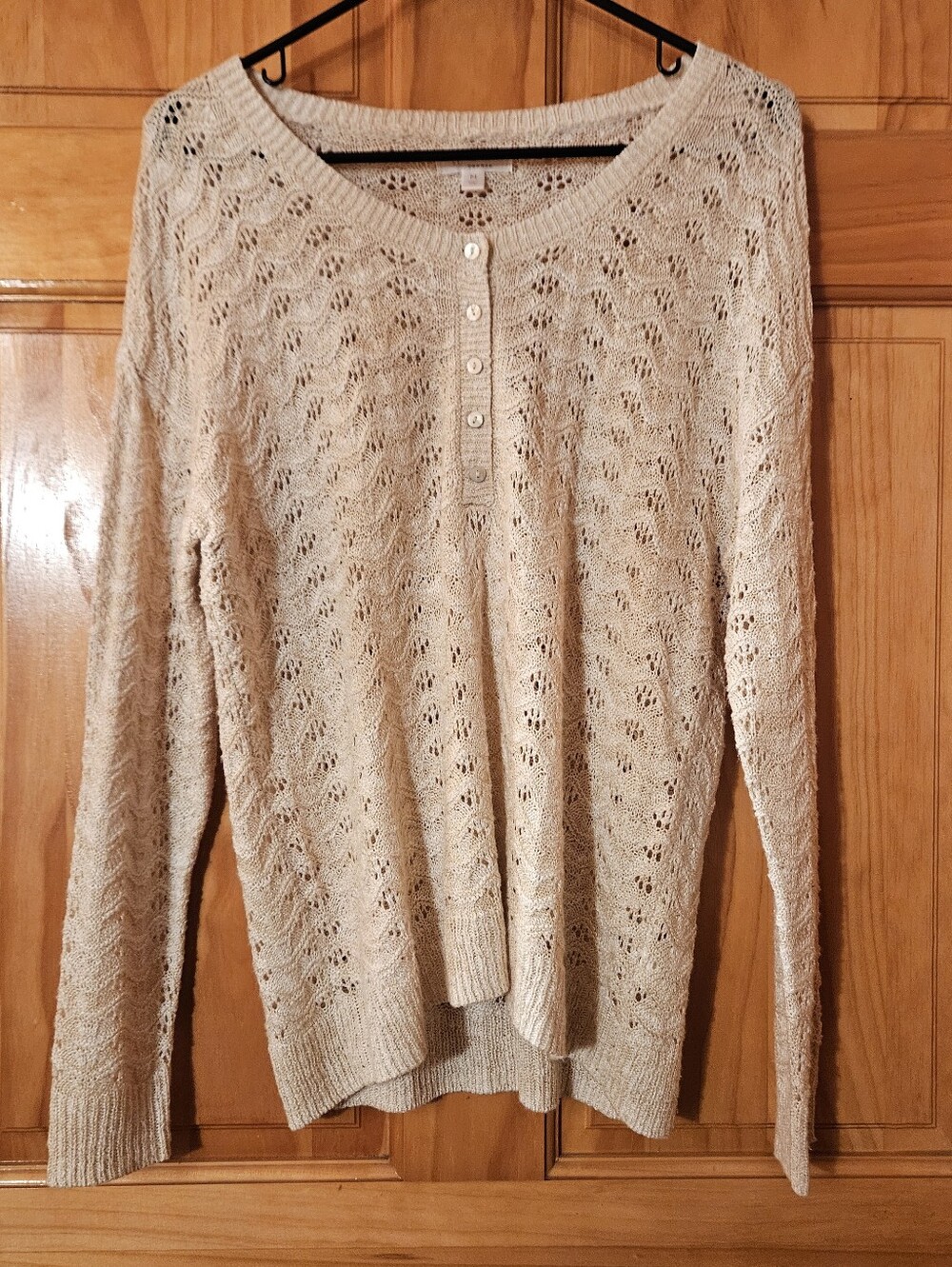 LC Lauren Conrad Open Knit Henley Sweater